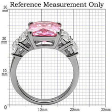 Load image into Gallery viewer, Silver Womens Ring Rose Pink High polished (no plating) 316L Stainless Steel Ring with AAA Grade CZ in Rose TK088 - Jewelry Store by Erik Rayo

