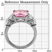 Load image into Gallery viewer, Silver Womens Ring Rose Pink High polished (no plating) Stainless Steel Ring with AAA Grade CZ in Rose TK088 - Jewelry Store by Erik Rayo
