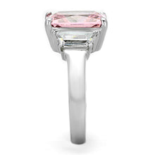 Load image into Gallery viewer, Silver Womens Ring Rose Pink High polished (no plating) Stainless Steel Ring with AAA Grade CZ in Rose TK1224 TK1224 - Jewelry Store by Erik Rayo
