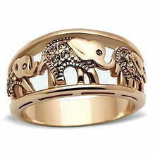 Load image into Gallery viewer, Stainless Steel Lucky Elephant Caravan Citrine Pink Rose Gold Ring - Jewelry Store by Erik Rayo
