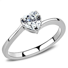 Load image into Gallery viewer, Stainless Steel Solitaire Heart CZ Love Wedding Engagement Promise Silver Ring Anillo Para Mujer - Jewelry Store by Erik Rayo
