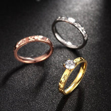 Load image into Gallery viewer, Stainless Steel Tri-Color Bands with Zirconia Rings - Jewelry Store by Erik Rayo
