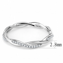 Load image into Gallery viewer, Stainless Steel Twist Twisted Crystal CZ Eternity Wedding Band Ring - Jewelry Store by Erik Rayo
