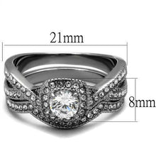 Load image into Gallery viewer, Stainless Steel Women&#39;s Infinity Wedding Ring Set Halo Round CZ Cubic Zirconia - Jewelry Store by Erik Rayo
