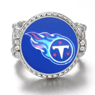 Tennessee Titans Ring Adjustable Jewelry Silver Plated Mens Womens Chain Football NFL Team - One Size Fits All - ErikRayo.com