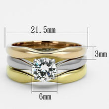 Load image into Gallery viewer, Three Tone Stainless Steel Wedding Ring Set - Jewelry Store by Erik Rayo
