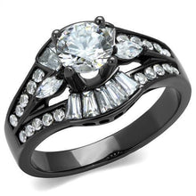 Load image into Gallery viewer, TK1451LJ IP Light Black (IP Gun) Stainless Steel Ring with AAA Grade CZ in Clear - Jewelry Store by Erik Rayo
