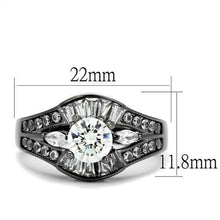 Load image into Gallery viewer, TK1451LJ IP Light Black (IP Gun) Stainless Steel Ring with AAA Grade CZ in Clear - Jewelry Store by Erik Rayo

