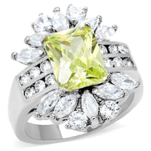 Load image into Gallery viewer, Silver Rings for Women Anillo Para Mujer Stainless Steel Ring with AAA Grade CZ in Light Green Color
