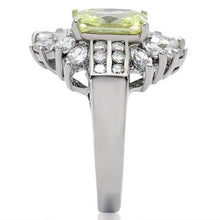 Load image into Gallery viewer, Silver Rings for Women Anillo Para Mujer Stainless Steel Ring with AAA Grade CZ in Light Green Color

