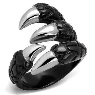 TK2510 - Two-Tone IP Black (Ion Plating) 316L Stainless Steel Ring with No Stone - Jewelry Store by Erik Rayo