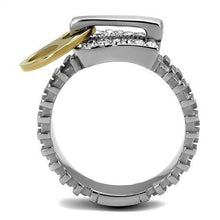 Load image into Gallery viewer, TK2520 - Two-Tone IP Gold (Ion Plating) Stainless Steel Ring with Top Grade Crystal in Clear - Jewelry Store by Erik Rayo
