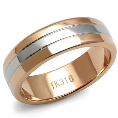 TK2569 - Two-Tone IP Rose Gold 316L Stainless Steel Ring with No Stone - Jewelry Store by Erik Rayo