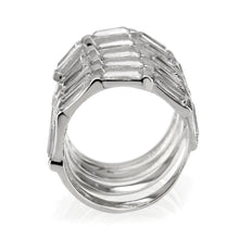 Load image into Gallery viewer, TK3729 High polished Stainless Steel Ring with AAA Grade CZ in Clear - ErikRayo.com
