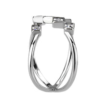 Load image into Gallery viewer, TK3730 High polished Stainless Steel Ring with AAA Grade CZ in Clear - Jewelry Store by Erik Rayo
