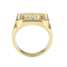 Load image into Gallery viewer, TK3757 - IP Gold(Ion Plating) Stainless Steel Ring with Top Grade Crystal in Clear - ErikRayo.com
