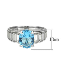 Load image into Gallery viewer, TK3779 - High polished (no plating) Stainless Steel Ring with Synthetic in SeaBlue - ErikRayo.com
