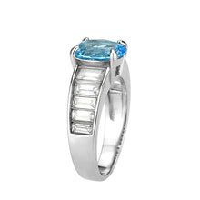 Load image into Gallery viewer, TK3779 - High polished (no plating) Stainless Steel Ring with Synthetic in SeaBlue - ErikRayo.com
