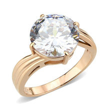 Load image into Gallery viewer, TK3785 - IP Rose Gold(Ion Plating) Stainless Steel Ring with AAA Grade CZ in Clear - ErikRayo.com
