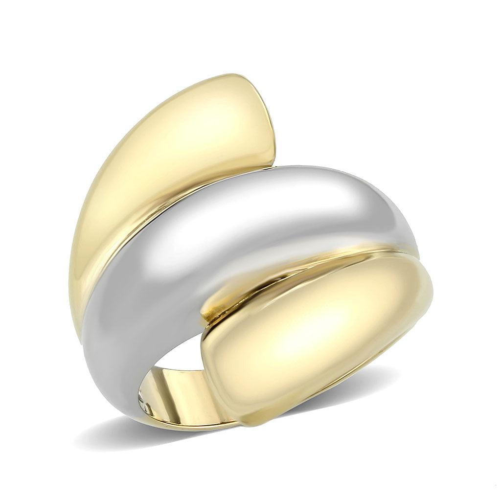 TK3796 - Two Tone IP Gold (Ion Plating) Stainless Steel Ring with NoStone in No Stone - Jewelry Store by Erik Rayo