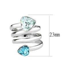 Load image into Gallery viewer, TK3806 - High polished (no plating) Stainless Steel Ring with Top Grade Crystal in SeaBlue - Jewelry Store by Erik Rayo
