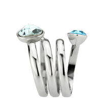 Load image into Gallery viewer, TK3806 - High polished (no plating) Stainless Steel Ring with Top Grade Crystal in SeaBlue - Jewelry Store by Erik Rayo
