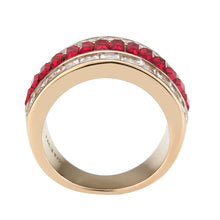 Load image into Gallery viewer, TK3823 - IP Rose Gold(Ion Plating) Stainless Steel Ring with Top Grade Crystal in Red Series - Jewelry Store by Erik Rayo
