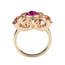 Load image into Gallery viewer, TK3824 - IP Rose Gold(Ion Plating) Stainless Steel Ring with Top Grade Crystal in MultiColor - Jewelry Store by Erik Rayo
