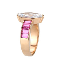 Load image into Gallery viewer, TK3825 - IP Rose Gold(Ion Plating) Stainless Steel Ring with AAA Grade CZ in Clear - Jewelry Store by Erik Rayo
