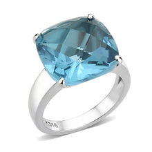 Load image into Gallery viewer, TK3830 - High polished (no plating) Stainless Steel Ring with Synthetic in SeaBlue - Jewelry Store by Erik Rayo
