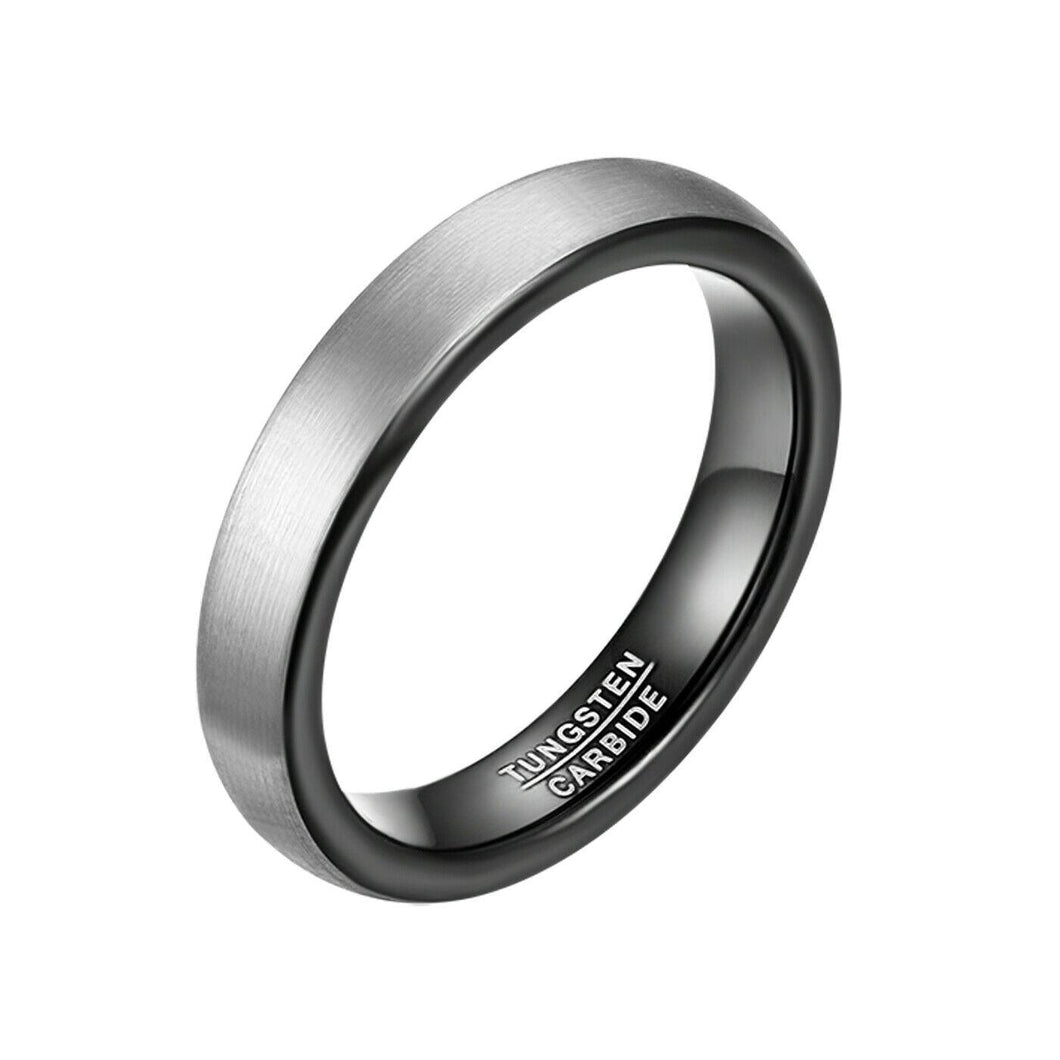 Tungsten Carbide Wedding Band Rings 4mm Matte Brushed Comfort Fit Size 4-15 - Jewelry Store by Erik Rayo