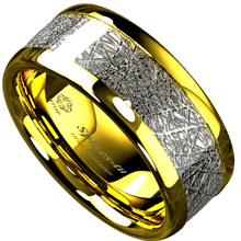 Load image into Gallery viewer, Tungsten Rings for Men Wedding Bands for Him Womens Wedding Bands for Her 6mm 18k Gold Dome Fine Silver Inlay - Jewelry Store by Erik Rayo
