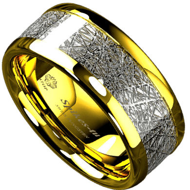 Tungsten Rings for Men Wedding Bands for Him Womens Wedding Bands for Her 6mm 18k Gold Dome Fine Silver Inlay - ErikRayo.com