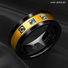 Load image into Gallery viewer, Engagement Rings for Women Mens Wedding Bands for Him and Her Promise / Bridal Mens Womens Rings Black Brushed Gold Diamonds - Jewelry Store by Erik Rayo
