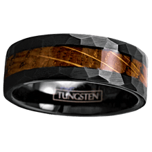 Load image into Gallery viewer, Mens Wedding Band Rings for Men Wedding Rings for Womens / Mens Rings Black Charred Whiskey Barrel Wood - Jewelry Store by Erik Rayo
