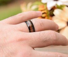 Load image into Gallery viewer, Engagement Rings for Women Mens Wedding Bands for Him and Her Promise / Bridal Mens Womens Rings Black Dome Wood and Arrow - Jewelry Store by Erik Rayo
