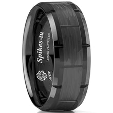 Load image into Gallery viewer, Men&#39;s All Black Brushed Wedding Band Ring - Unisex Wedding Rings for Men and Women
