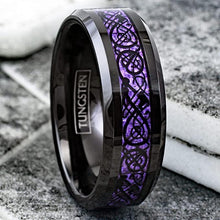 Load image into Gallery viewer, Mens Wedding Band Rings for Men Wedding Rings for Womens / Mens Rings Black Purple Carbon Fiber Wedding Band - Jewelry Store by Erik Rayo
