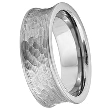 Load image into Gallery viewer, Tungsten Rings for Men Wedding Bands for Him Womens Wedding Bands for Her 6mm Concave Hammered Brush - Jewelry Store by Erik Rayo

