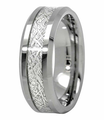 Tungsten Rings for Men Wedding Bands for Him Womens Wedding Bands for Her 6mm Earth's Metal Center Inlay - Jewelry Store by Erik Rayo