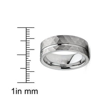 Load image into Gallery viewer, Tungsten Rings for Men Wedding Bands for Him Womens Wedding Bands for Her 6mm Faceted Diamond Cut Brushed Groove Line - Jewelry Store by Erik Rayo
