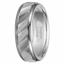 Load image into Gallery viewer, Tungsten Rings for Men Wedding Bands for Him Womens Wedding Bands for Her 6mm Hammered Brushed Center - Jewelry Store by Erik Rayo

