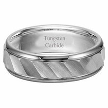 Load image into Gallery viewer, Tungsten Rings for Men Wedding Bands for Him Womens Wedding Bands for Her 6mm Hammered Brushed Center - Jewelry Store by Erik Rayo
