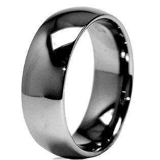 Tungsten Rings for Men Wedding Bands for Him Womens Wedding Bands for Her 6mm High Polished Shiny Dark Gray - Jewelry Store by Erik Rayo