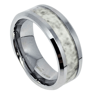 Tungsten Rings for Men Wedding Bands for Him Womens Wedding Bands for Her 6mm Marble Gray Inlay - Jewelry Store by Erik Rayo