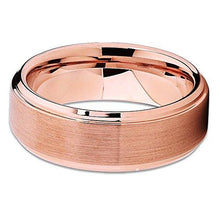Load image into Gallery viewer, Tungsten Rings for Men Wedding Bands for Him Womens Wedding Bands for Her 6mm Rose Gold Brushed Center - Jewelry Store by Erik Rayo
