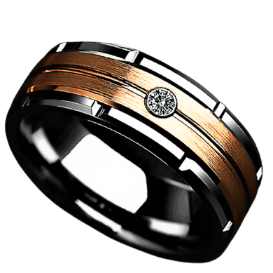 Tungsten Rings for Men Wedding Bands for Him Womens Wedding Bands for Her 6mm Silver Rose Gold Brushed Diamond - ErikRayo.com