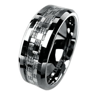 Tungsten Rings for Men Wedding Bands for Him Womens Wedding Bands for Her 6mm Wedding Band 925 Siver Center - Jewelry Store by Erik Rayo