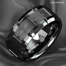 Load image into Gallery viewer, Tungsten Rings for Men Wedding Bands for Him Womens Wedding Bands for Her 8mm All Black Brushed - Jewelry Store by Erik Rayo
