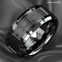 Load image into Gallery viewer, Mens Wedding Band Rings for Men Wedding Rings for Womens / Mens Rings All Black Brushed - Jewelry Store by Erik Rayo
